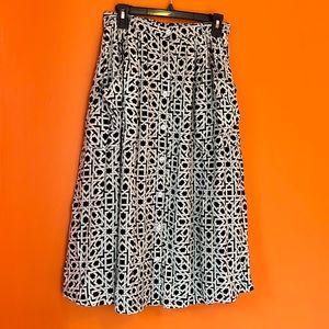 Geometric Button Down Midi Skirt